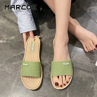 MARCOS รองเท้าแตะผู้หญิง รองเท้าแตะ รองเท้าแตะถักแสนสบาย นุ่มน่าสัมผัส ไม่บาดเท้า.