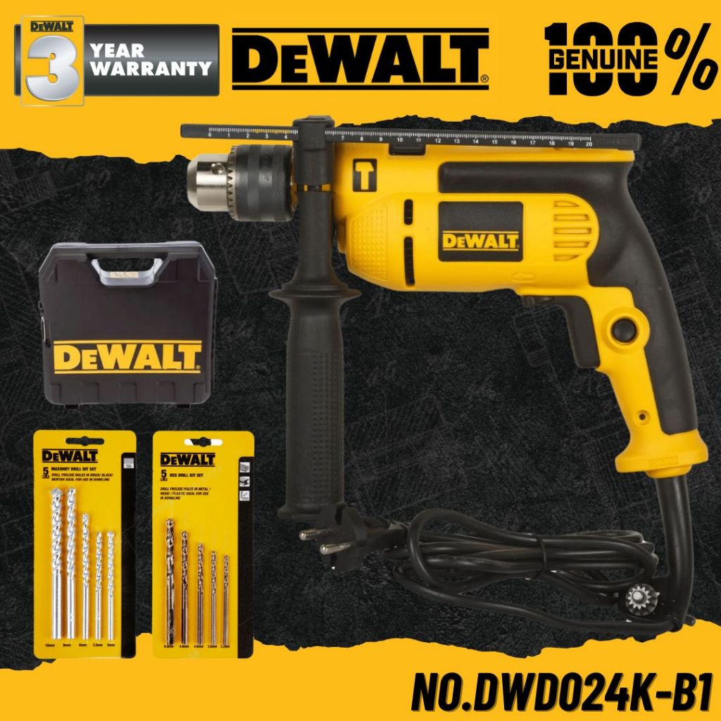 DEWALT สว่านกระแทกไฟฟ้า ขนาด 13 mm. 650W No.DWD024K-B1