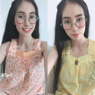 เสื้อคอกระเช้า (รหัสA01) คละลายดอก 1ออเดอร์ต่อ1ตัว หน้าร้อน สงกรานต์ แต่งคอลูกไม้คอทรงสี่เหลี่ยม ใส่สบายสวยเกินเบอร์มากก