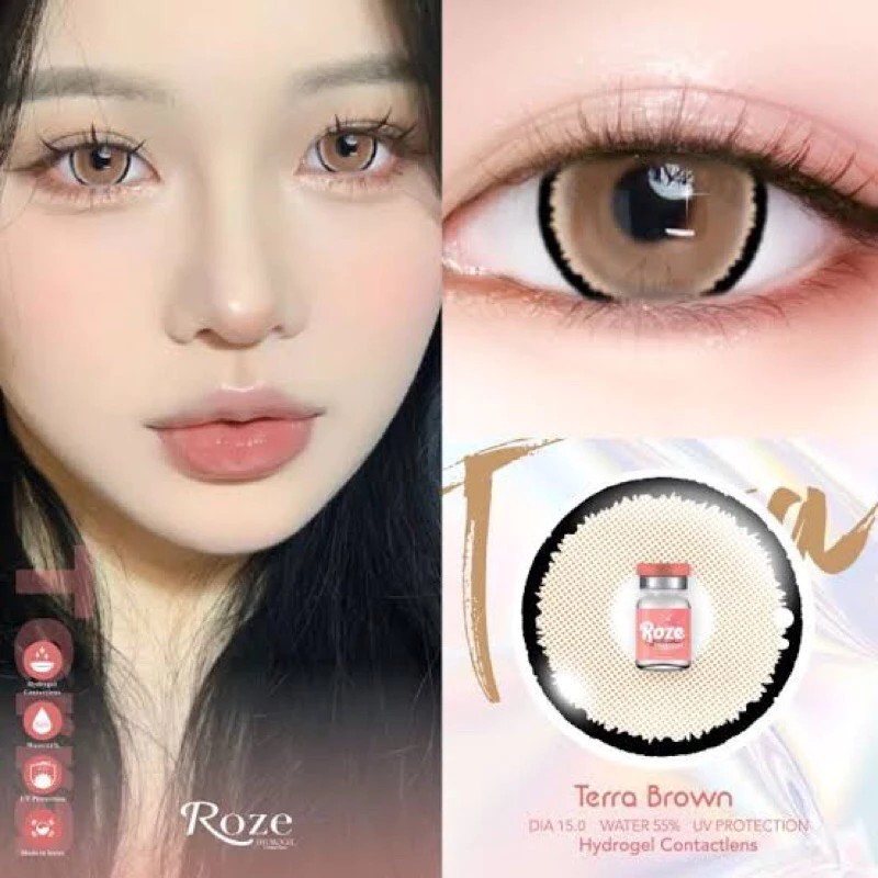 🔥คอนแทคเลนส์ Hydrogel✨ขนาดบิ๊กอาย โตมาก✨  Terra/Demi gray/brown มีค่าสายตา (0.00)-(-10.00) รายเดือน มี อย. แถมตลับจ้าาา