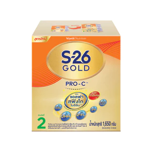 นมผง S-26 GOLD® Pro-C™ (1650g) นมผง เอส-26 โกลด์® โปรซี ผสมแอลฟา สฟิงโกไมอีลิน™ สูตร 2 (1650 กรัม)