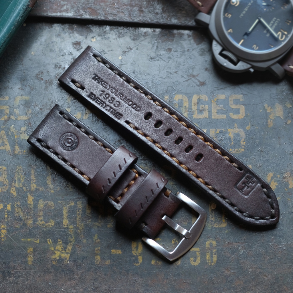 สายนาฬิกาหนังแท้ แนว Ammo strap มีขนาด 20mm 22 mm 24 mm watch strap สายนาฬิกา พร้อมบัคเคิล