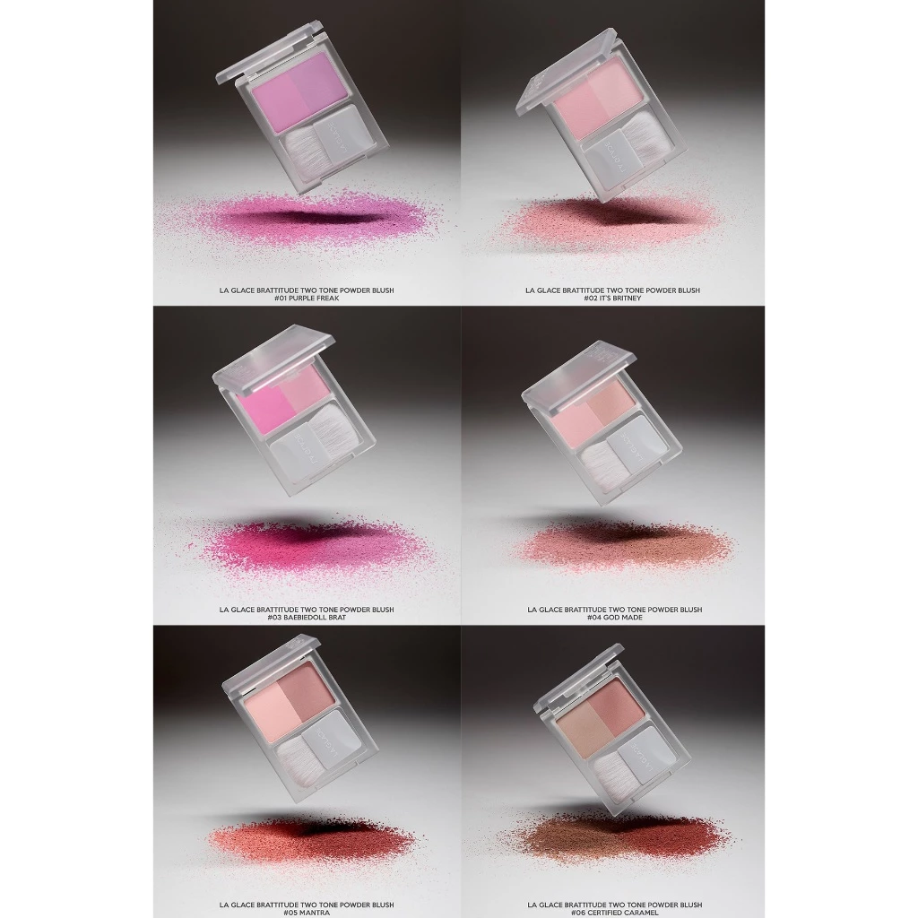 LA GLACE Brattitude Two Tone Powder Blush 4g thumbnail 4