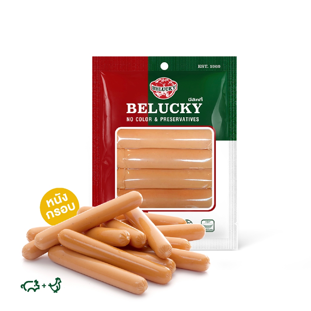 Belucky บีลัคกี้ Hotdog 4" Crispy skin ฮอทดอก 4 นิ้ว หนังกรอบ ( 185g / 500g / 1,000g )