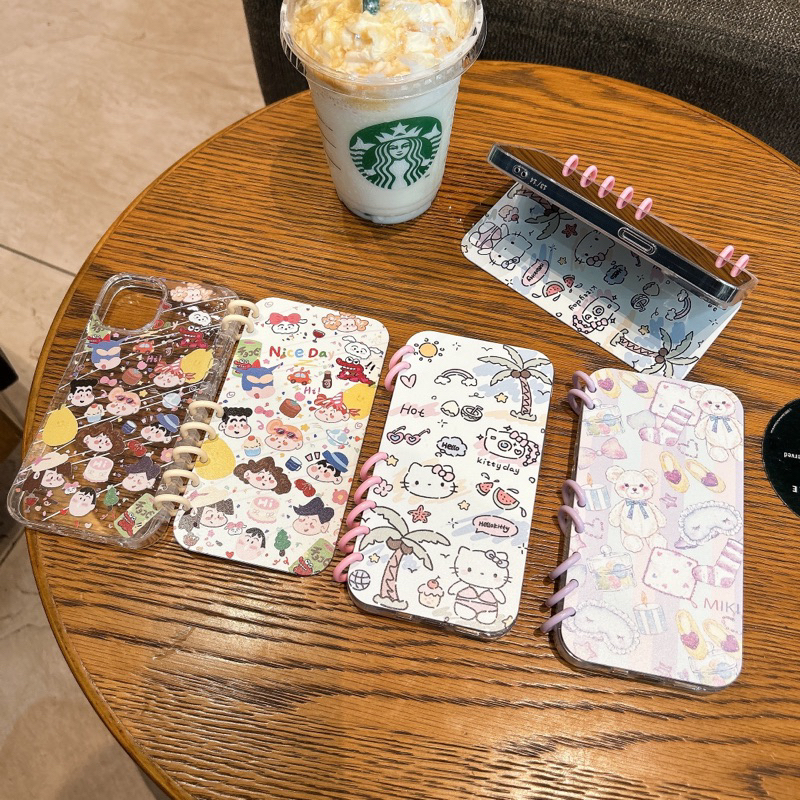 เคสตั้งได้ เคสสมุด เคสกระจก เคสเปิดปิดลายน่ารัก for iPhone；16；15；14；12；13；11 16Promax 15Promax 14Promax 16 Pro max 16Pro