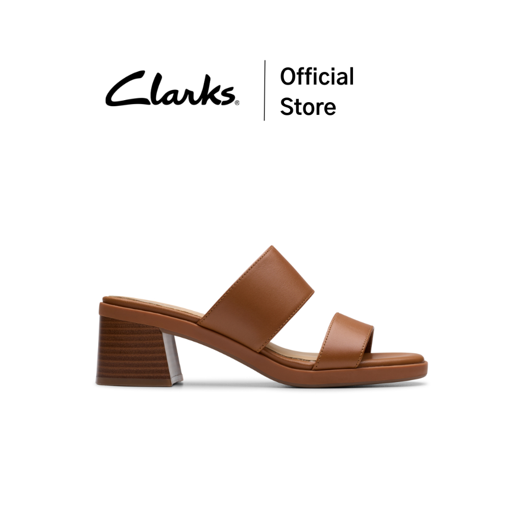 Clarks รุ่น JAYLAN DUSK สี TAN LEATHER รองเท้าแตะส้นสูงผู้หญิง หนังแท้ คุณภาพดี ใส่สบาย