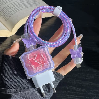 New เคส สำหรับ ไอโฟน Power Adapter 20W 18W สายชาร์จ ลายการ์ตูนน่ารัก Cable Bite IPhone 16 11 12 13 14 15 Pro Max Plus