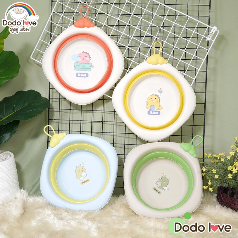 กะละมังพับได้ กะละมัง ทนความร้อน ซิลิโคนอเนกประสงค์ ใช้สำหรับล้างหน้า มือ เท้า ตั้งแคมป์ได้ - รูปที่ 7