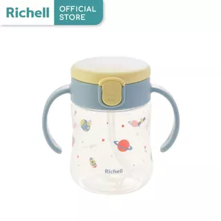 Richell(ริเชลล์) MUGOOD STRAW CUP Step 2 แก้วหัดดื่มกันสำลัก คว่ำไม่หก ตกไม่แตก ขนาด 200ml เหมาะสำหรับ 7เดือน+