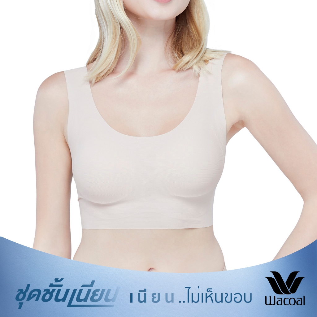 Wacoal ชุดชั้นเนียน บราไร้โครง รูปแบบสวมหัว คอกลม รุ่น WH9E11 สีเบจ (BE)