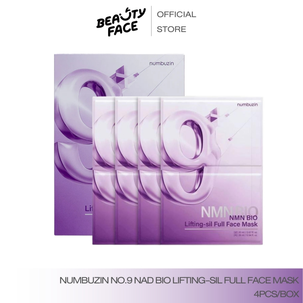 พร้อมส่ง - มาส์กดึงหน้า มาส์กยกกระชับ มาส์กเกาหลี Numbuzin No.9 NAD Bio Lifting-sil Full Face Mask 4pcs/Box