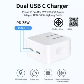 ที่ชาร์จโทรศัพท์มือถือ 35w 2 พอร์ต C Type PD แบบพกพา ชาร์จเร็ว สําหรับโทรศัพท์ 16 15 14 13 12 11 X s pro max