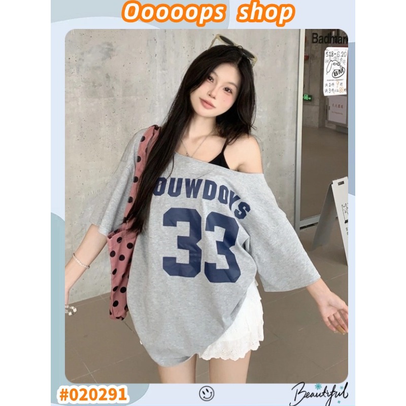 เสื้อยืดผู้หญิง เสื้อยืดหลวม เบอร์33 ทรงหลวม ใส่ชิคๆ สาวอวบใส่ได้ #22291