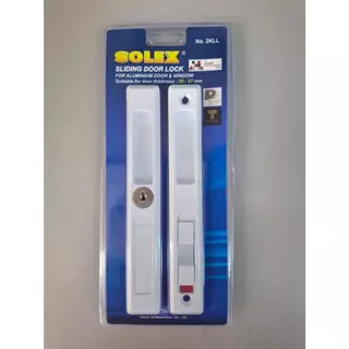 มือจับบานเลื่อน SOLEX ประตู หน้าต่าง มีกุญแจล็อค สีเงิน สีขาว อุปกรณ์ประตู มีจุญแจล็อค 2KLL