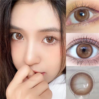 【-100°-800°】[ซื้อครบ฿75แถม ลิปสติก] Midroo เลนส์แฟชั่น คอนแทคเลนส์สี Nano Brown ค่าสายตาสั้น Contact Lens 14.0mm
