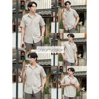 เสื้อเชิ้ตแขนสั้นชาย เชิ้ตคอปก ผ้าOXFORD หลากสี Sz.40-48