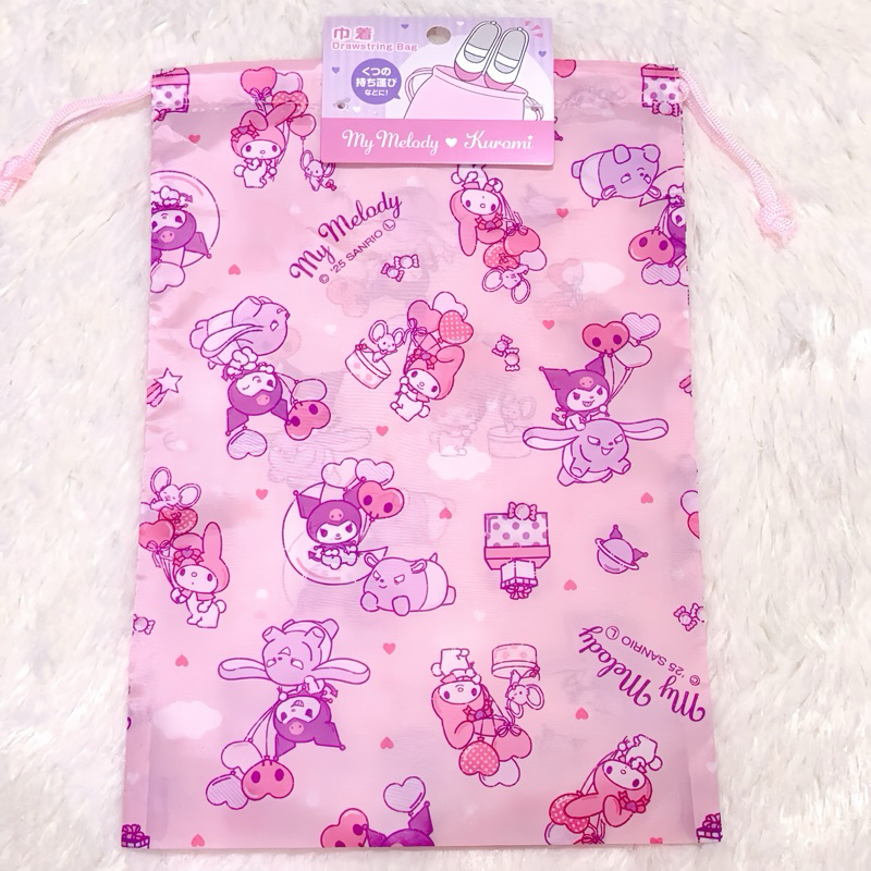 [อัปเดตลายใหม่💖] กระเป๋าผ้าหูรูดลาย Sanrio Characters 21x31ซม (จุของได้เยอะ) สินค้าลิขสิทธิ์เเท้ หิ้วจากญี่ปุ่น 🇯🇵
