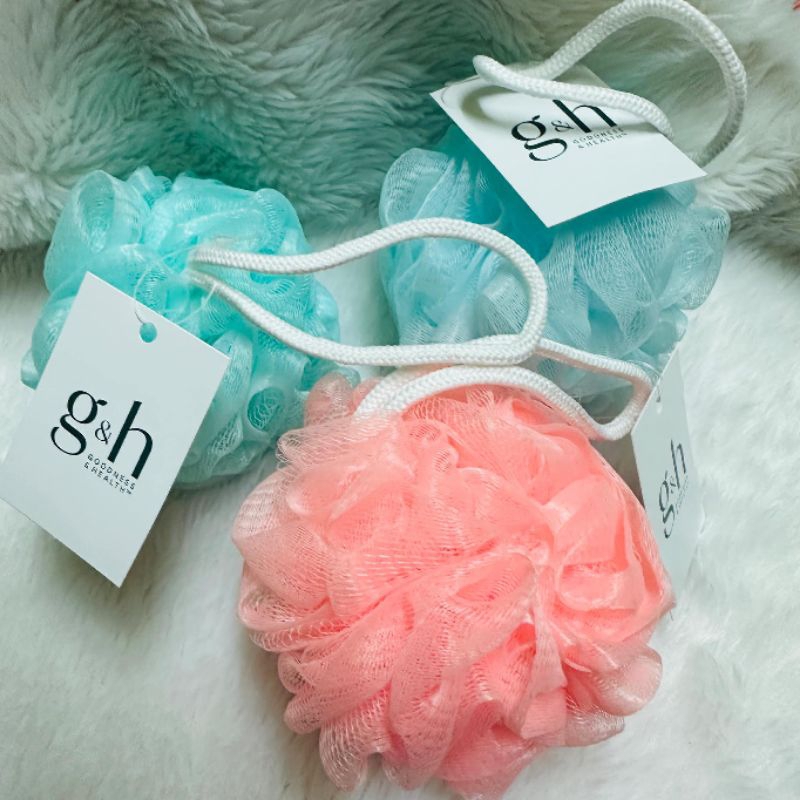 3อัน ใยขัดผิวกาย แอมเวย์ จีแอนด์เอช Amway body scrub sponge G&H original คละสี มีสายห้อย สะดวก ทน