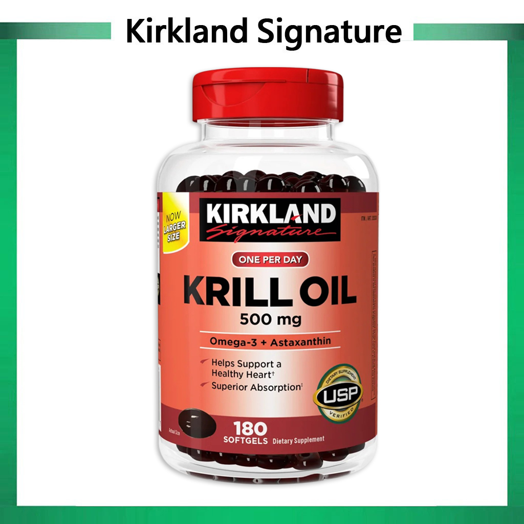 (Exp.01/2027)Kirkland Signature Krill Oil 500 mg 180 Softgels