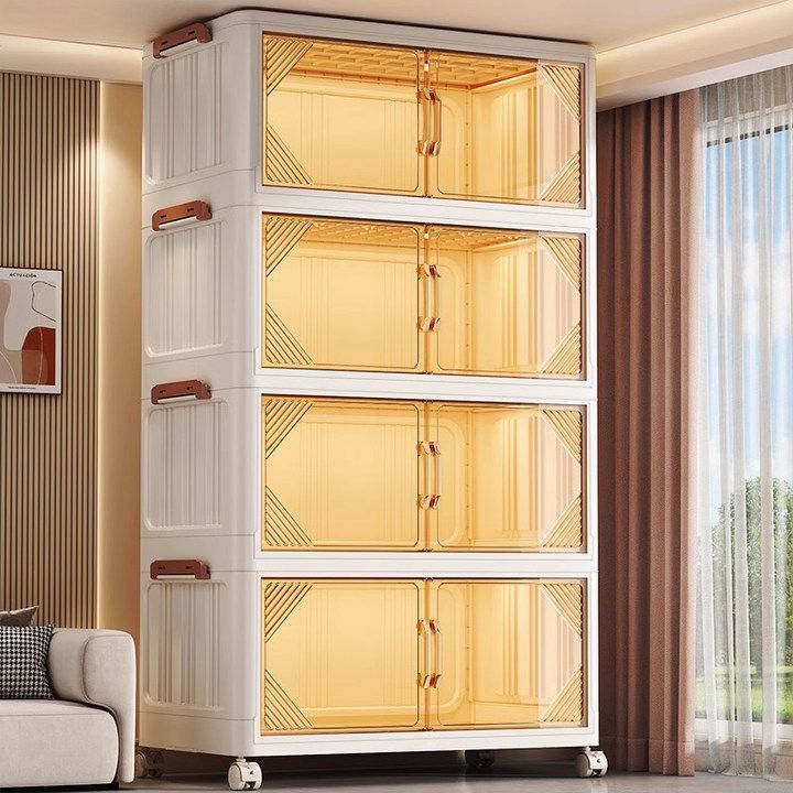 Living ตู้เก็บของ ตู้อเนกประสงค์ ตู้วางของมี มีล้อ ตู้เก็บของพับได้ ขนาดใหญ่ แบริ่งน้ำหนัก 350KG