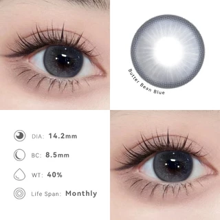 ซื้อ2คู่แถมของแถมฟรี*2+ตลับ*2 [0.00~-8.00] Midroo แว่นตาสายตาสั้น คอนแทค Butter Bean Brown/Grey/Blue-14.2mm