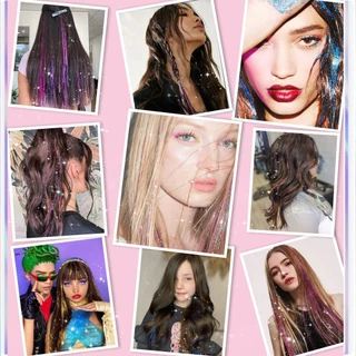 In Beauty hairpiece ผมปลอม แฮร์พีช ช่อไฮไลท์ กริตเตอร์ โฮโลแกรม DIY ผม(ความยาว 50 ซม)