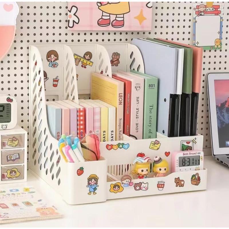 GMT ชั้นวางหนังสือ 4 ช่อง ชั้นจัดเก็บหนังสือ กล่องใส่แฟ้ม เอกสาร ใส่เครื่องเขียน