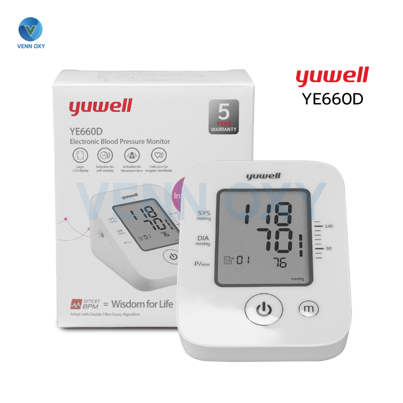 Yuwell Blood Pressure Monitor เครื่องวัดความดันโลหิตดิจิตอล Yuwell รุ่น YE660D