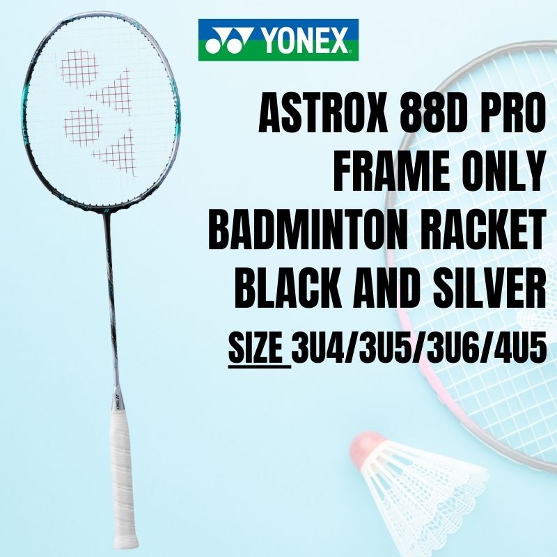 YONEX Badminton Unstrung Racket Astrox 88D Pro - Black & Cerulean Blue