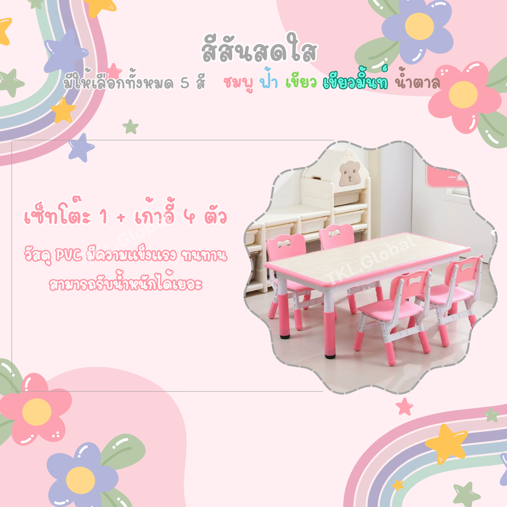 โต๊ะเรียนลายไม้ โต๊ะทำงานนักเรียน โต๊ะเขียนหนังสือเด็ก   ขนาด120x60 cm รับประกันสินค้านานถึง 1ปี - รูปที่ 5