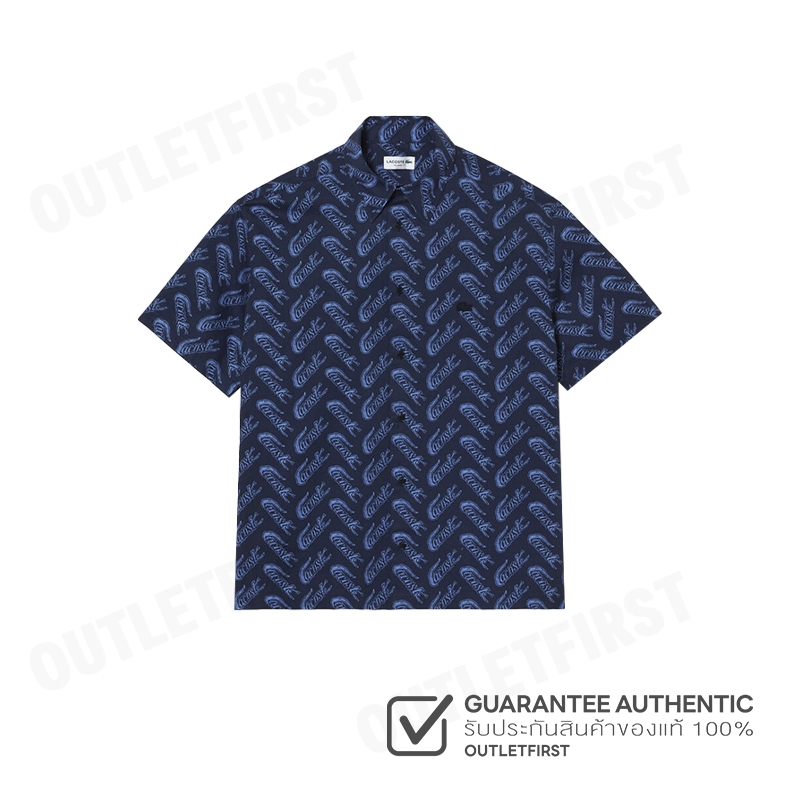 LACOSTE รุ่น MEN'S LACOSTE SHORT SLEEVE VINTAGE PRINT SHIRT CODE: CH5793 10 F65 เสื้อเชิ้ต เสื้อเชิ้