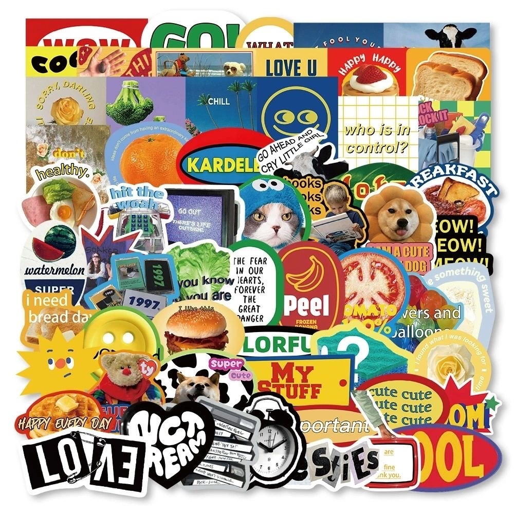 1 แพ็ก 50 ชิ้น การ์ตูน หนังสือ ย้อนยุค สติ๊กเกอร์ ใช้ตกแต่งกระเป๋าเดินทาง เคสไอแพด แก้วน้ำ เคสโทรศัพท์ แล็ปท็อป กีตาร์