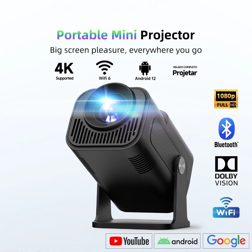 โปรเจคเตอร์  HY320  4K iPhone / Android11 projector HDMI WiFi6 260lumen 1080P 1920*1080P โฮมเธียเตอร