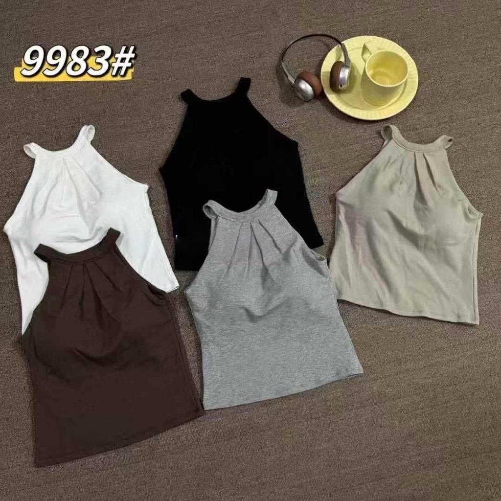 เสื้อคล้องคอ เสื้อยืดจีบคอ มีบราในตัว outfit