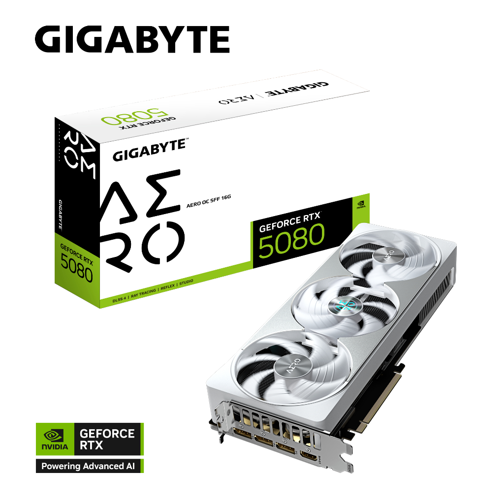 VGA (การ์ดแสดงผล) GIGABYTE GeForce RTX 5080 AERO OC SFF 16G (GV-N5080AERO OC-16GD)