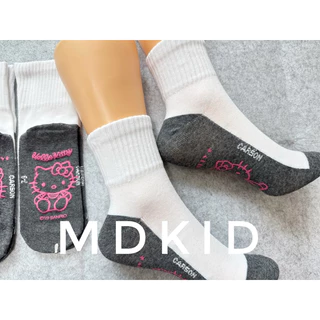 (ขอบิลเบิกรร.ทักแชท)(ราคาต่อ1คู่)Carson-HellokittyPinkถุงเท้านักเรียนยี่ห้อcarsonลายลิขสิทธิ์แท้ข้อสั้นกันลื่นพื้นสีชมพู