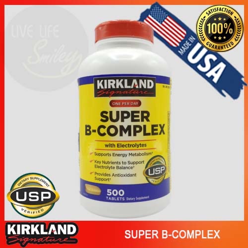 Kirkland Signature Super B-Complex with Electrolytes,วิตามินบีรวม  500 Tablets