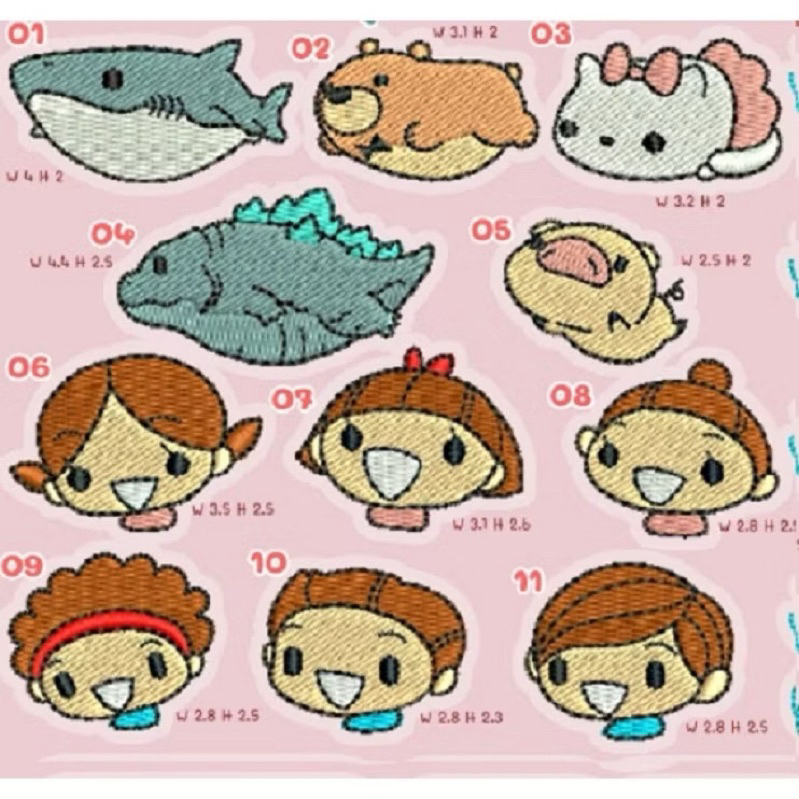 ป้ายชื่อ;สอดสายกระเป๋า (ลายปักหน้าเด็ก)