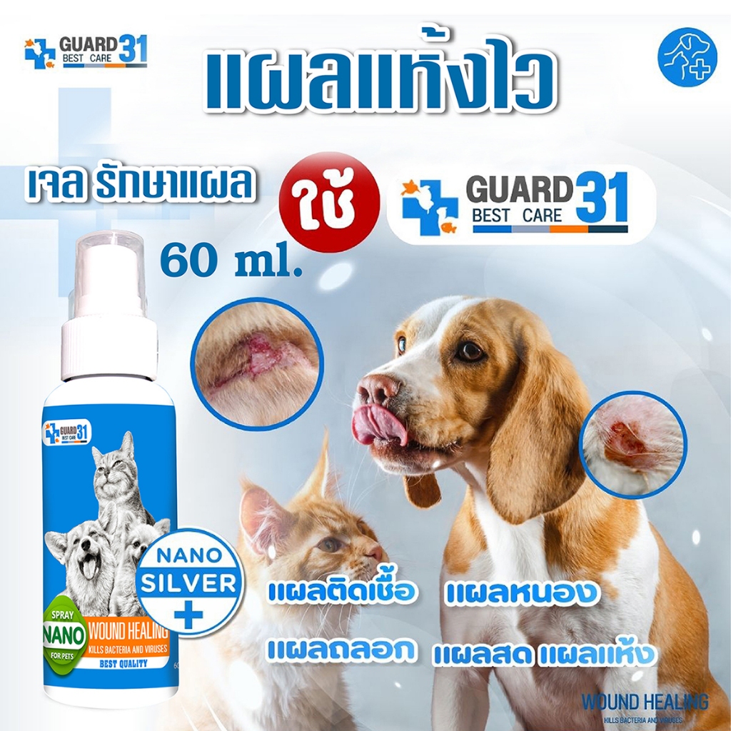 สเปรย์นาโน Guard31 พ่นแผลแห้งไว แผลหมาแมว เลียได้