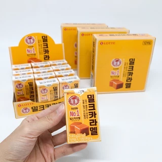 ลูกอมคาราเมลเกาหลี LOTTE MILK CARAMEL CANDY 밀크카라멜 ลูกอมเคี้ยวหนึบ