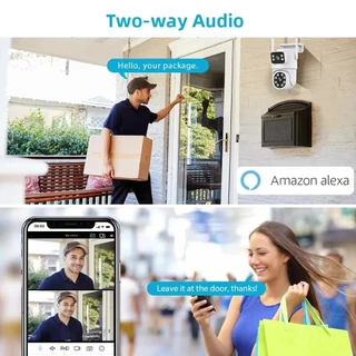 กล้องวงจรปิดเลนส์คู่ Tuya Dua IP Camera 4K WIFI มาพร้อมระบบ AI ใช้กับแอพ TuyaSmart/Smart Life