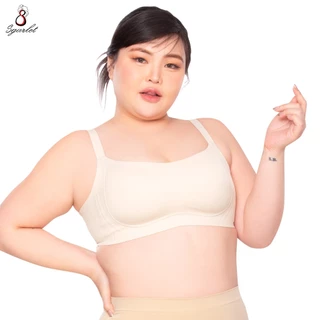 Sgarlet Jolie bra เสื้อในไซส์ใหญ่ไร้รอยต่อไร้โครง เก็บกระชับ ผ้าพลางเนินอก สีเนื้อ/ฟ้าอมเทา MB1524