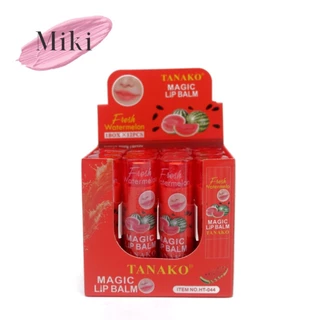 {12แท่ง} TANAKO Watermelon Magic Lip Balm ลิปบาล์มแตงโม บำรุงริมฝีปาก เนียนนุ่ม อมชมพู no.HT044