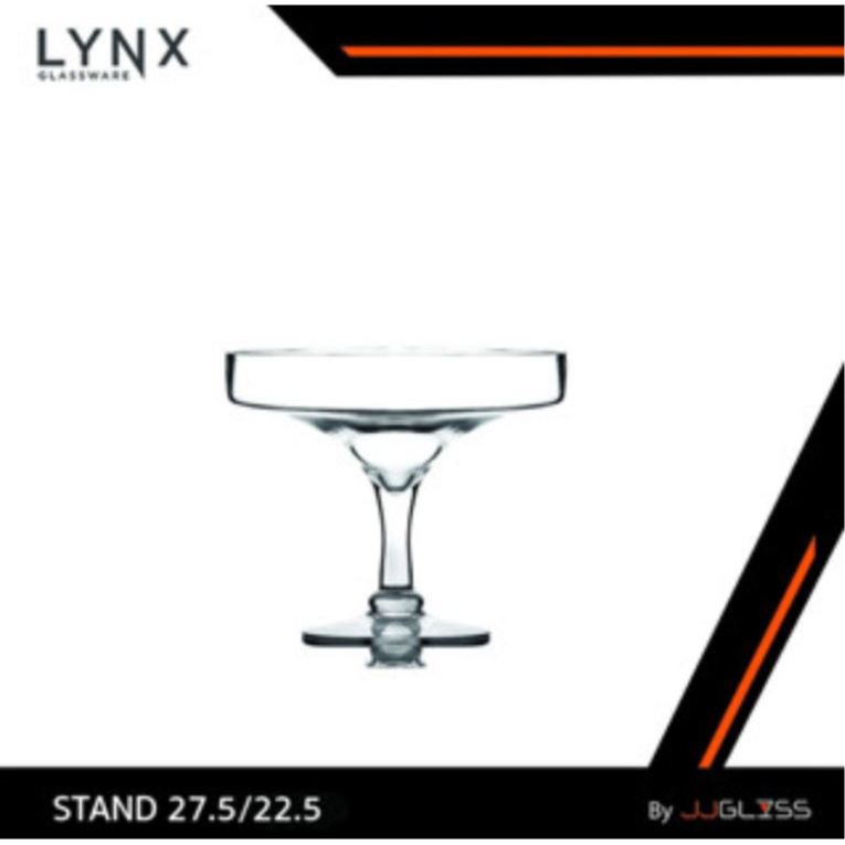 JJGLASS  (LYNX) STAND 27.5/22.5 - พานแก้ว พานขันหมาก แฮนด์เมด เนื้อใส