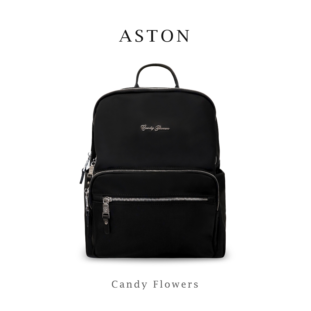 Candy Flowers กระเป๋าเป้ (Backpack) รุ่น Aston 12 นิ้ว ทรงสวย เรียบง่าย ใส่จุช่องเยอะ ตอบโจทย์สำหรับนักเดินเดินทาง