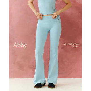 when.we.stretch - Abby Fold Over Pant กางเกงผ้าออกกำลังกายหนากระชับทรง **สินค้าพร้อมส่ง**