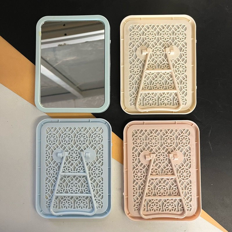 (ยกโหล 12 ชิ้น) No.829 กระจกตั้งโต๊ะ กระจก กระจกลายฉลุ กระจกตั้งโต๊ะกลม กระจกตั้งโต๊ะสี่เหลี่ยม หนึ่งโหล 12 ชิ้น