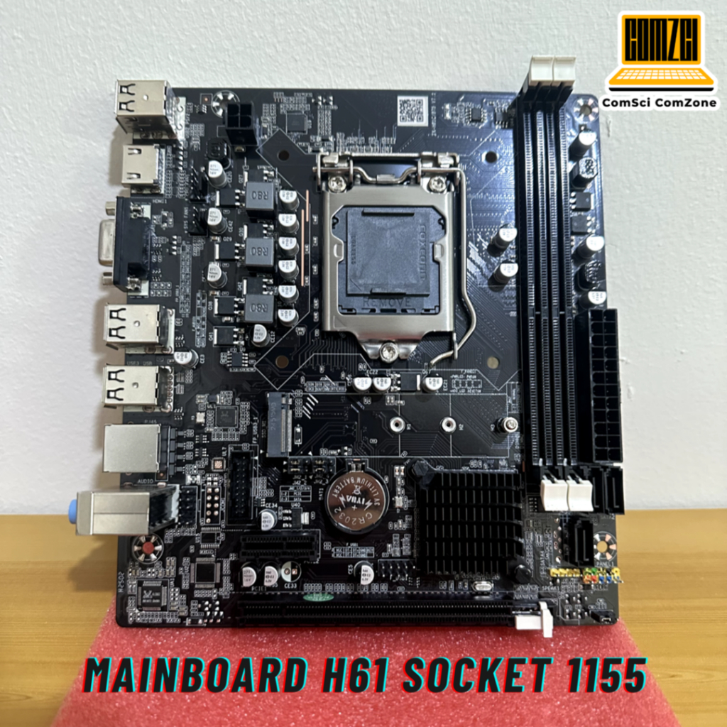 Mainboard H61 Socket 1155 ใหม่มือ 1 / รองรับ Ram Bus 1600 : 2 Slot / Port การแสดงผล VGA, HDMI - coms