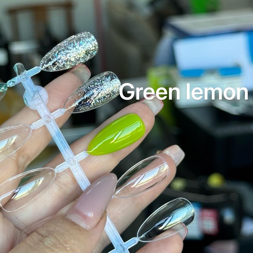 สี Green lemon idea gel ไอเดียเจล สีชัดๆ ตกแต่งเล็บ 1 ขวด มะนาว