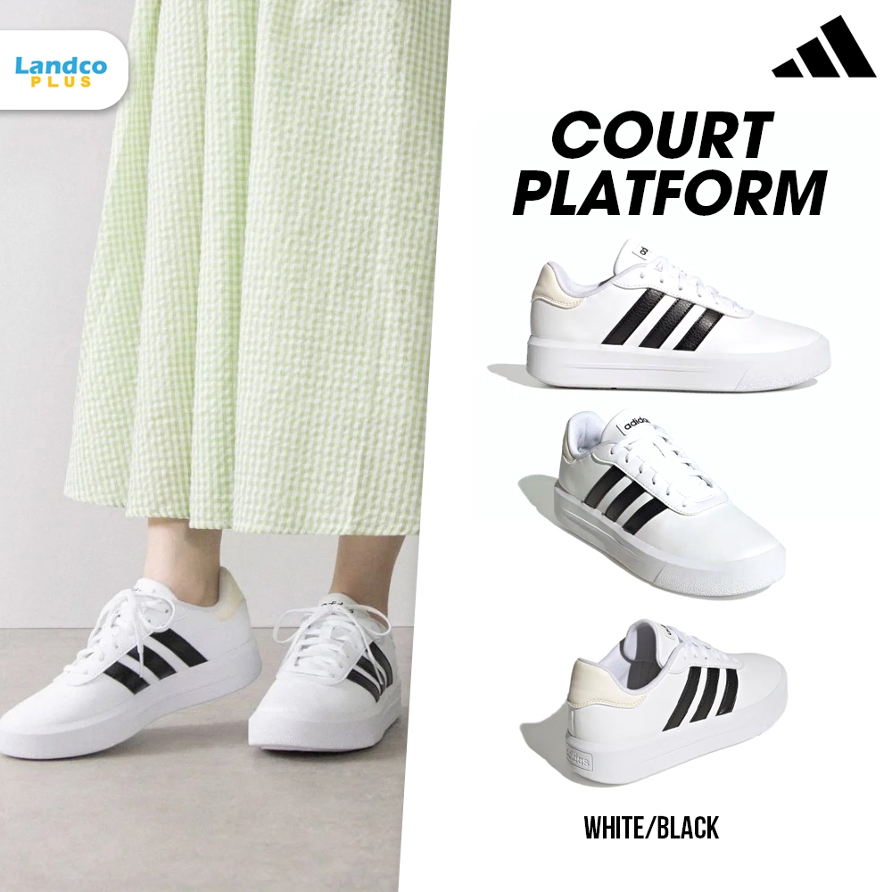 Adidas อาดิดาส รองเท้าผ้าใบ รองเท้าพื้นหนา W Court Platform HQ4532 (2000)